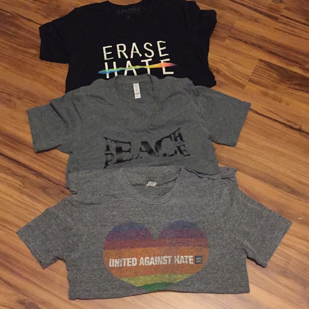 Peace Please Package 3 EUC  short sleeved t shirts